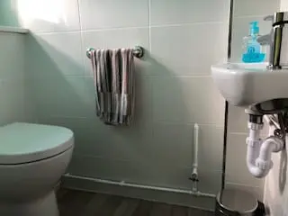 Sink, Toilet & Towel Rack