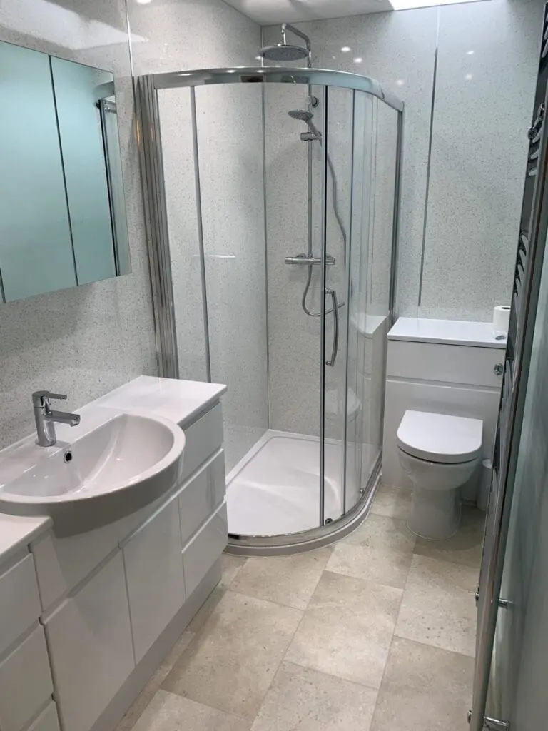 Rounded Shower Installed