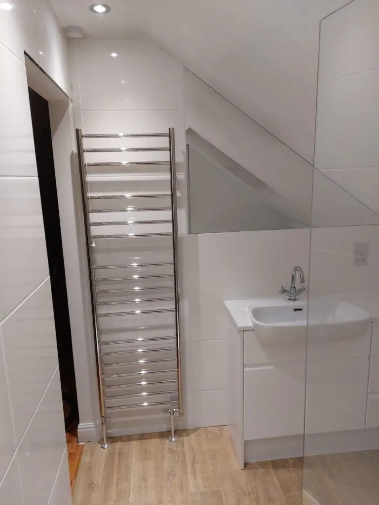 Loft shower room with Bathroom furniture