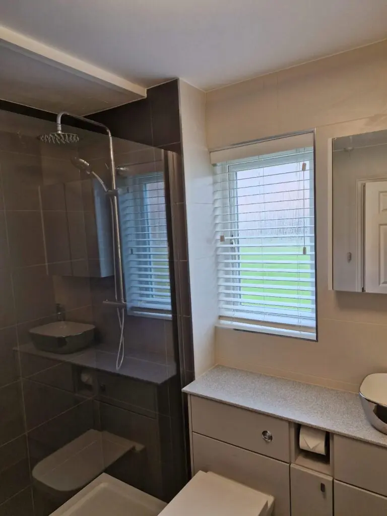 Walk in shower room with Atlanta furniture