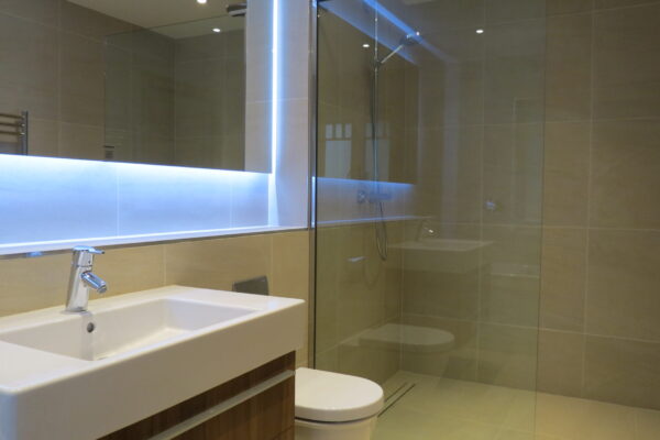 Back Lit MIrror and SInk