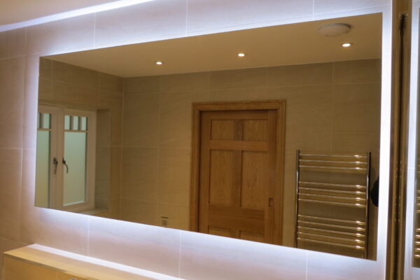 Back Lit Mirror Installed