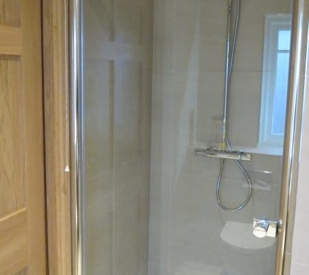 Shower installed in bathroom