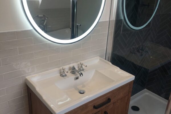 Wood basin unit